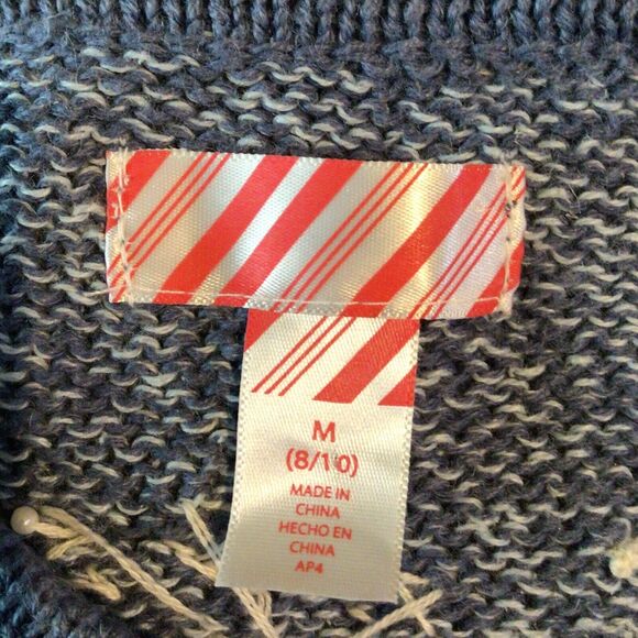Blue & White SnowFlake Beaded Cardigan Size M - Picture 8 of 9